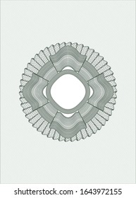 Green money style rosette. Vector Illustration. Detailed.