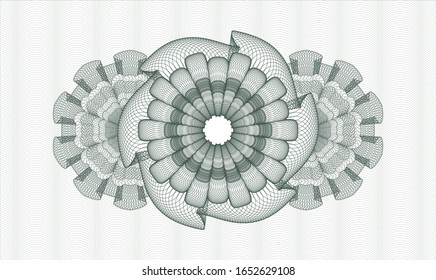 Green money style rosette. Vector Illustration. Detailed.