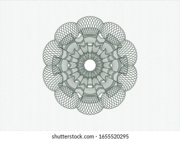 Green money style rosette. Vector Illustration. Detailed.