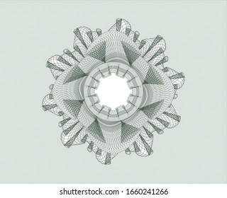 Rosette mit grünem Geld. Vektorillustration Illustration. Detaillierte Angaben.
