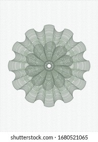 Green money style rosette. Vector Illustration. Detailed.