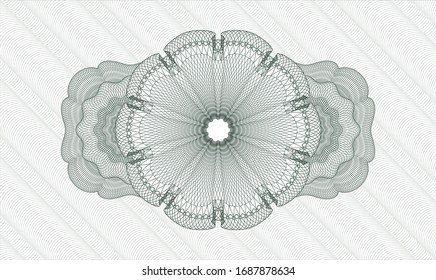 Green money style rosette. Vector Illustration. Detailed.