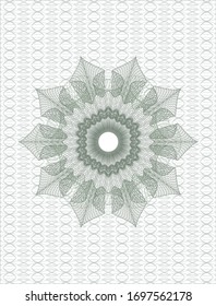 Green money style rosette. Vector Illustration. Detailed.