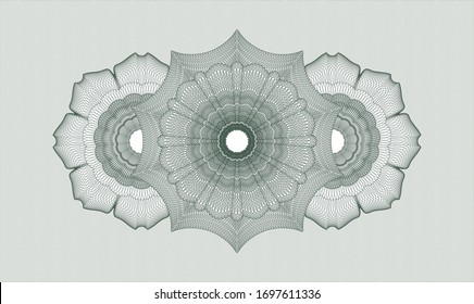 Green money style rosette. Vector Illustration. Detailed.