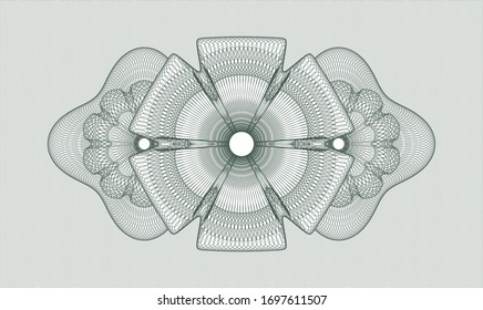 Green money style rosette. Vector Illustration. Detailed.
