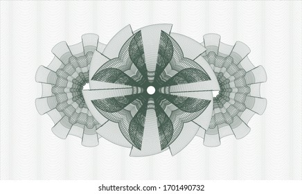 Rosette mit grünem Geld. Vektorillustration Illustration. Detaillierte Angaben.