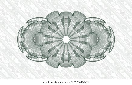 Green money style rosette. Vector Illustration. Detailed 