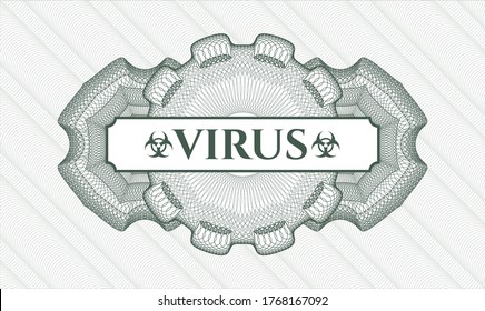 Rosette estilo dinero verde. Ilustración vectorial. Detallado con el virus de texto dentro