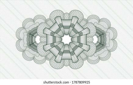 Green money style rosette. Vector Illustration. Detailed 