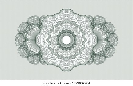 Green money style rosette. Vector Illustration. Detailed 