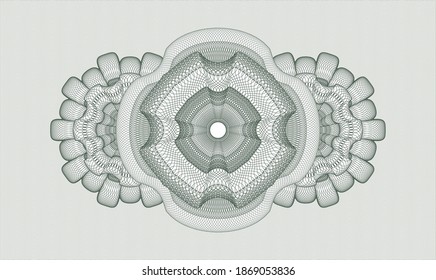 Green money style rosette. Vector Illustration. Detailed 