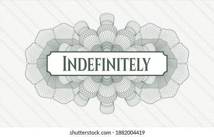 Green money style rosette. Vector Illustration. Detailed with text Indefinitely inside