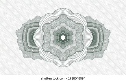 Green money style rosette. Vector Illustration. Detailed 