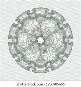 Green money style rosette. Vector Illustration. Detailed. 