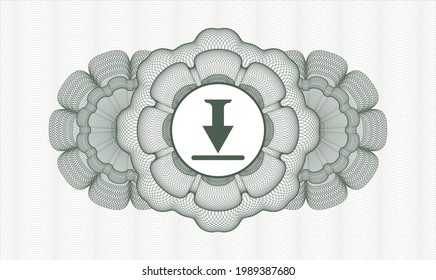Rosette estilo dinero verde. Ilustración vectorial. Detallado con el icono de descarga dentro