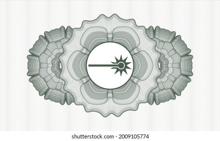 Rosette estilo dinero verde. Ilustración vectorial. Detallado con el icono láser