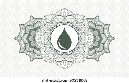 Rosette estilo dinero verde. Ilustración vectorial. Detallado con el icono de caída dentro