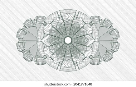 Green money style rosette. Vector Illustration. Detailed 