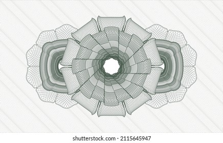 Green money style rosette. Vector Illustration. Detailed 