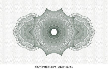 Green money style rosette. Vector Illustration. Detailed 