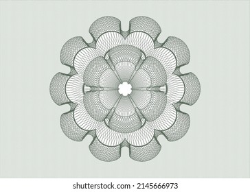 Green money style rosette. Vector Illustration. Detailed. 