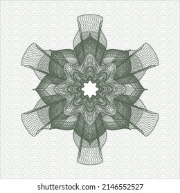 Rosette estilo dinero verde. Ilustración vectorial. Detallado. 