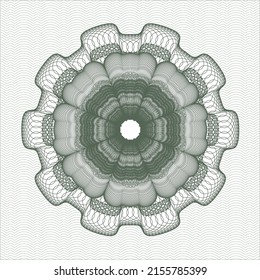 Green money style rosette. Vector Illustration. Detailed. 