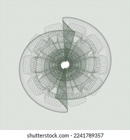 Green money style rosette. Vector Illustration. Detailed. 