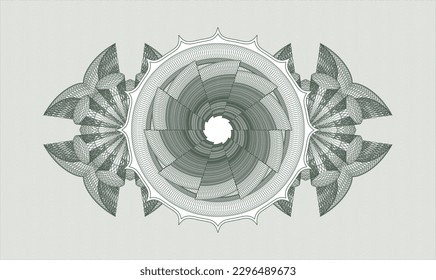 Green money style rosette. Vector Illustration. Detailed 