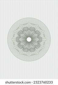 Green money style rosette. Vector Illustration. Detailed. 