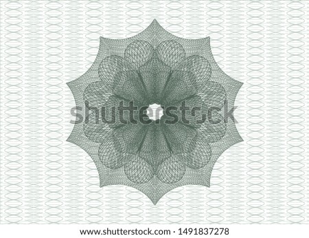 Green money style rosette. Vector Illustration. Detailed.