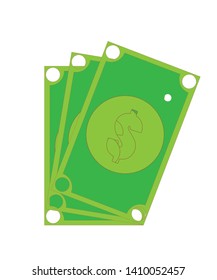 Green money. Suitable for both use in logos or in websites or as icon 
