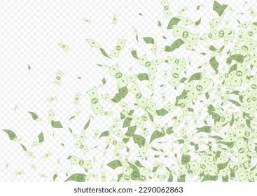 Green Money Vector Transparent Background. Casino Currency Banner. Scatter Flow Dollar Poster. Cartoon Finance Fall Design.