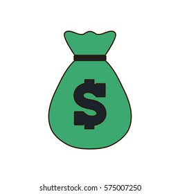 green moneybag icon image, vector illustration design