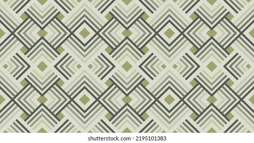Patrón cuadrado monocromo verde perfecto para el diseño étnico