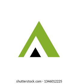 green monogram logo - letter A