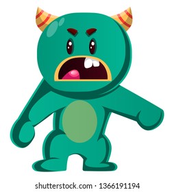Green monster is angry with you vector illustration