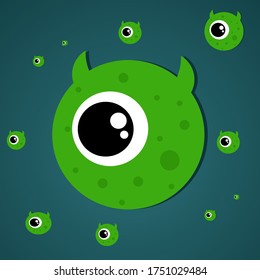 Green monster background vector illustration 