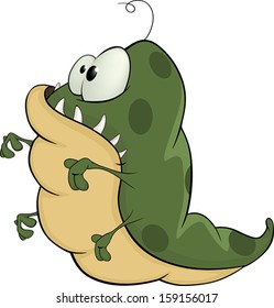 Green monster. Cartoon 