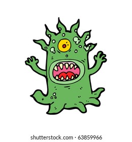 caricatura de monstruo verde