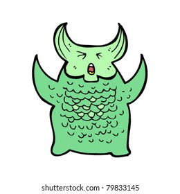 grüner Monsterkartoon