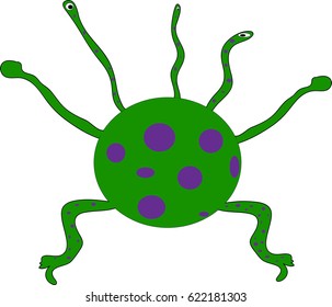 Green monster. Cosmic creature
