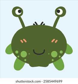 a green monster design with two eye