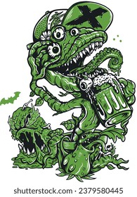 Green Monster Drink Bier zu Halloween Poster