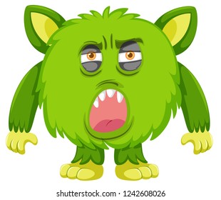 A green monster facial expressiona illustration