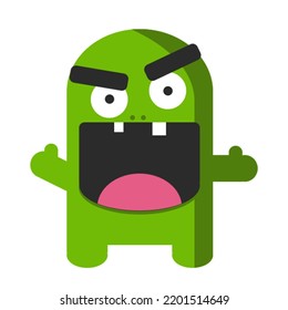ilustración vectorial gráfica de monstruo verde excelente para historietas o libros de cuentos