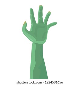 green monster hand on white background
