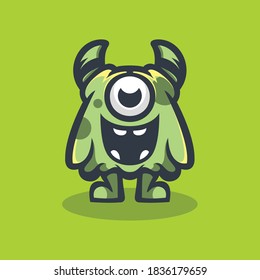 Green Monster Illustration mascot vector