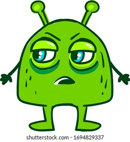 Green monster, illustration, vector on white background