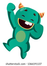 Ilustração do vetor de salto monstro verde